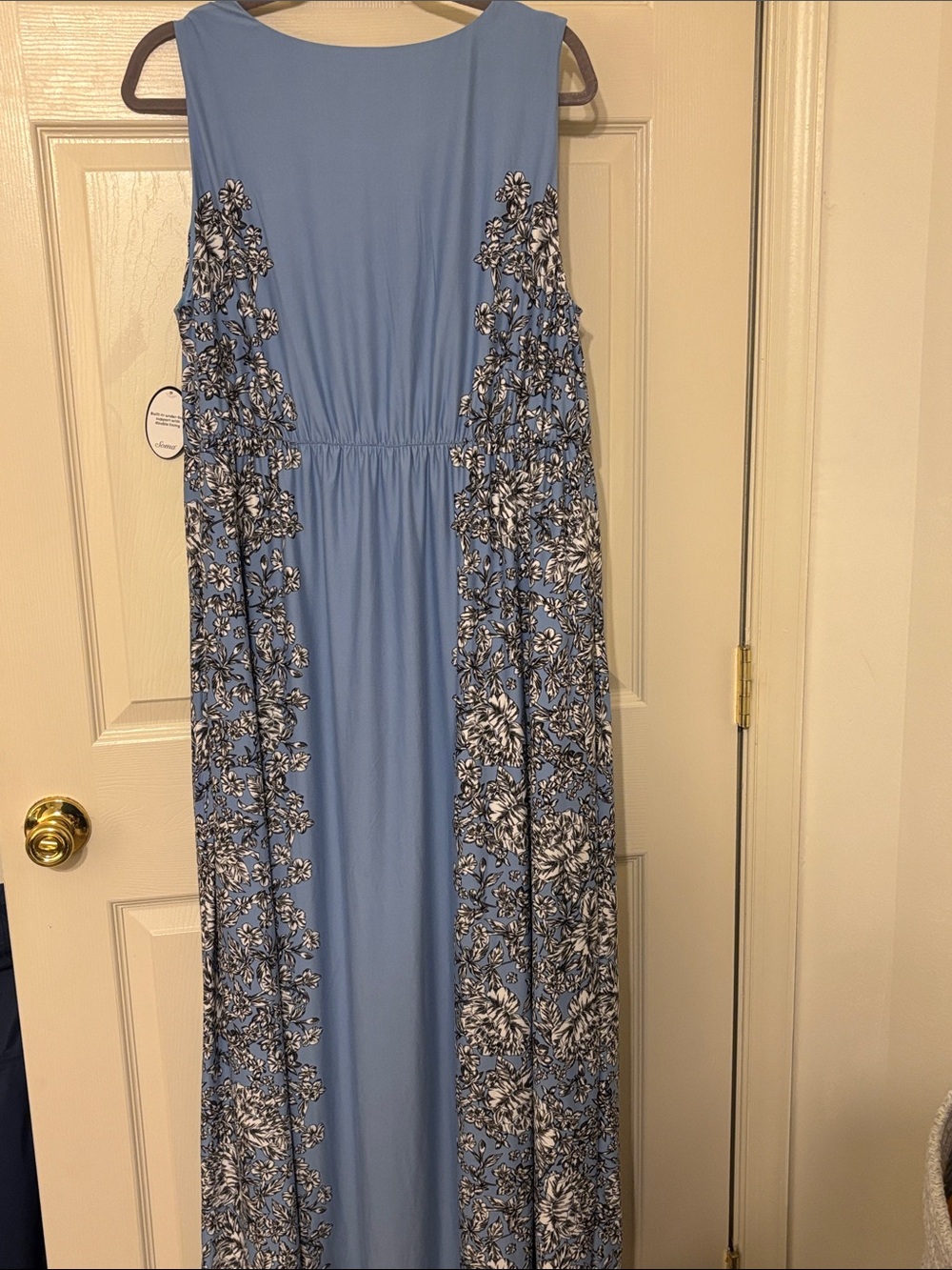 Soma Soft Support Blue Floral Stretch Maxi Dress with Pockets XL - Picture 5 of 6
